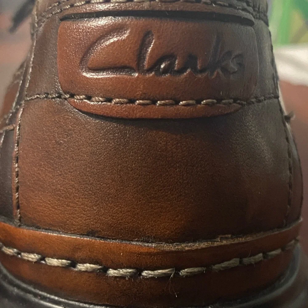 Clarks Touareg Vibe Two Tone Brown Leather Lace Up Oxford Shoes Men’s 10 Comfort